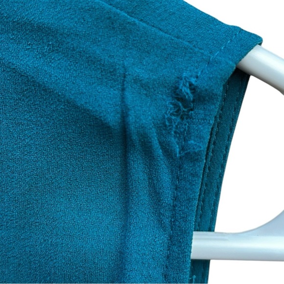 Eileen Fisher Silk Georgette Sleeveless A Line Dress Turquoise Size Small - Picture 7 of 7